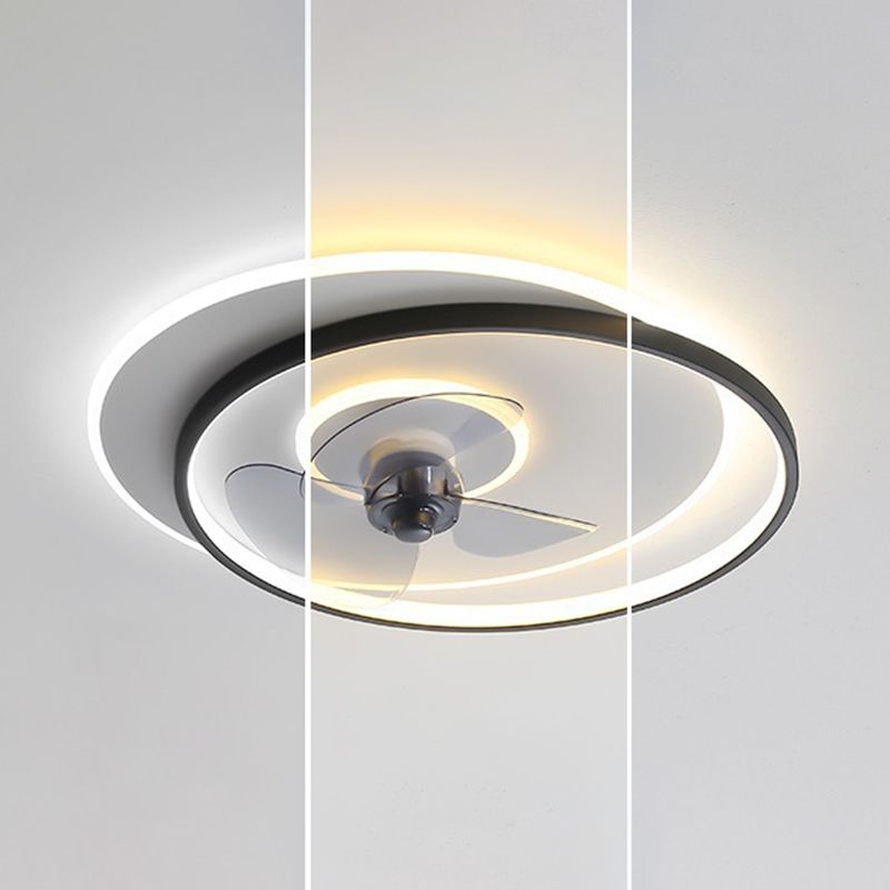 Arisha Moderne Design LED Plafondventilator met Lamp Metaal/Acryl Zwart/Wit Woonkamer/Eetkamer