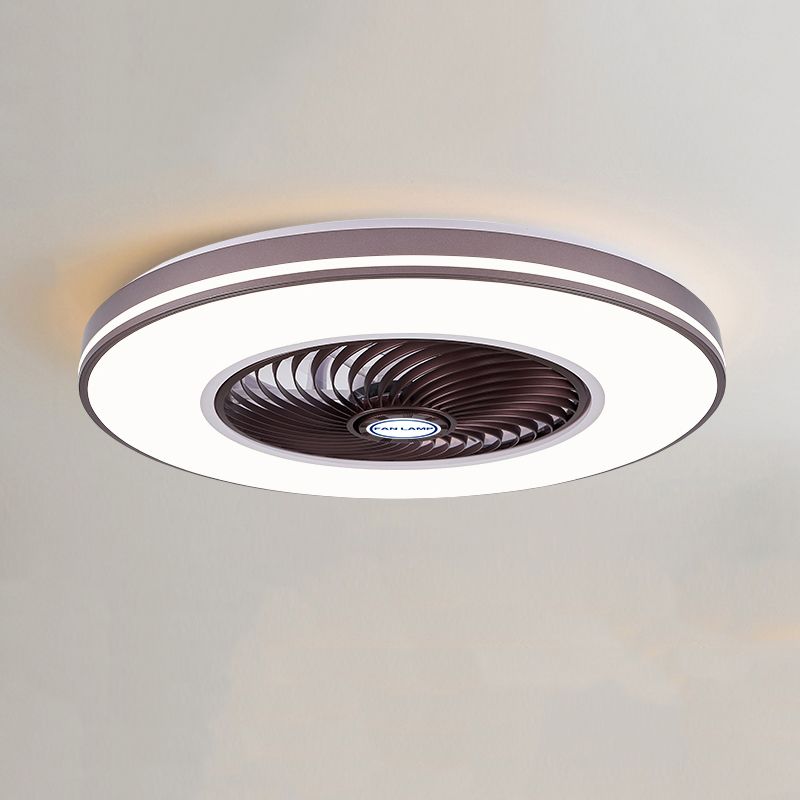 Quinn Moderne Ronde Fan LED Plafondventilator met Lamp Metaal/Acryl Wit/Zwart/Grijs/Goud Slaap/Woon/Eetkamer