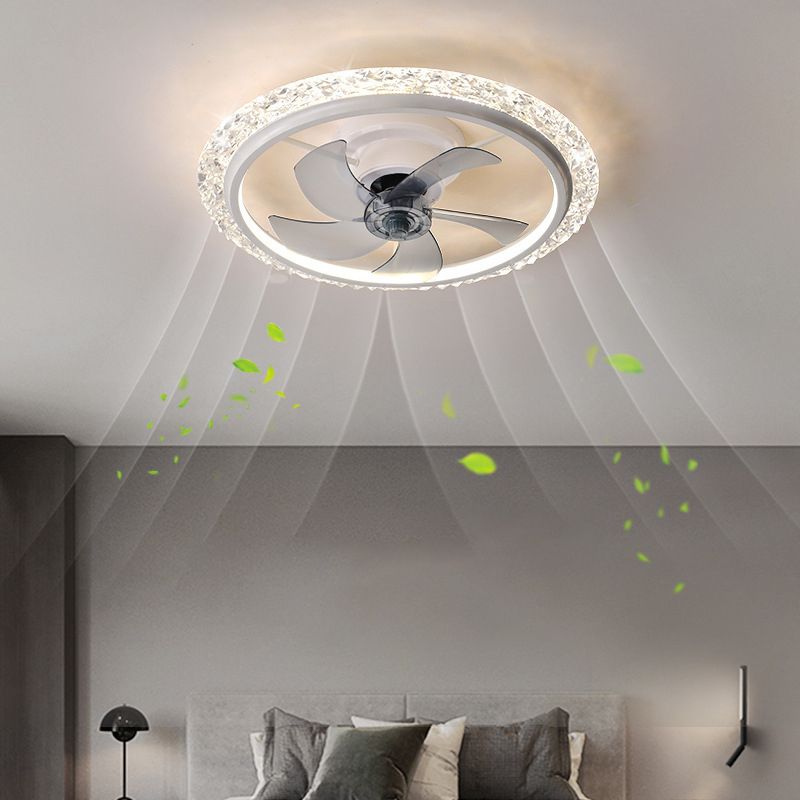 Kirsten Decoratief Design LED Plafondventilator met Lamp Metaal/Acryl Zwart/Wit Woonkamer/Eetkamer