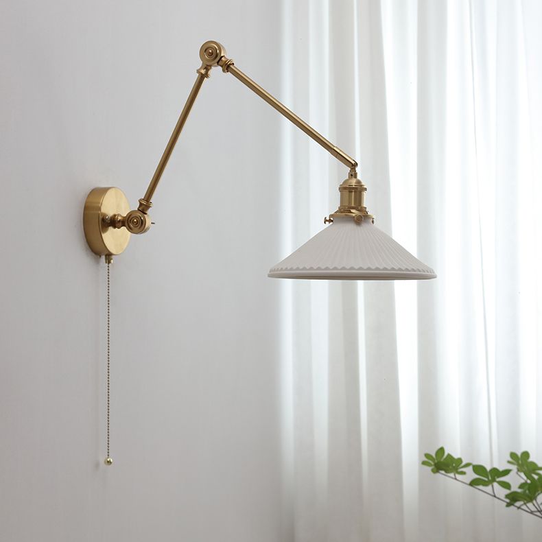 Carins Moderne Design Wandlamp Trommel Keramiek Metaal Verstelbaar Wit Slaapkamer/Woonkamer