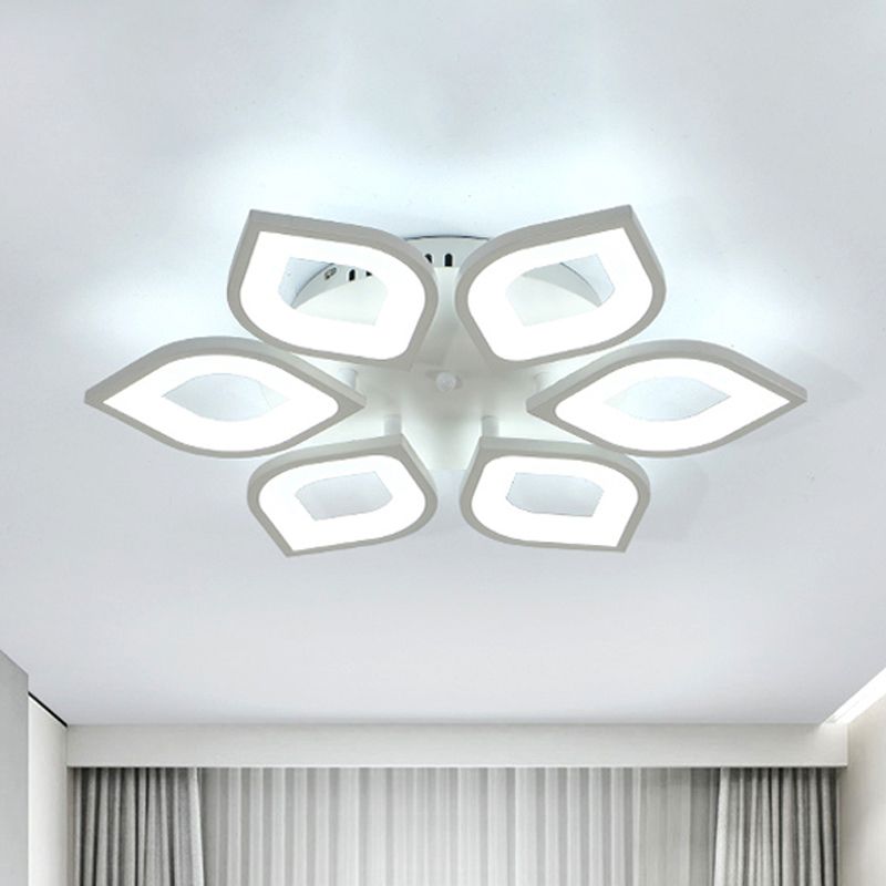 Hana Moderne Design Bloem Plafondlamp Wit Metaal Acryl Slaapkamer