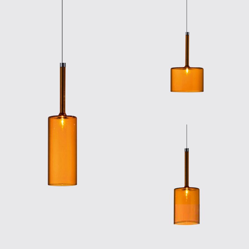 Hailie Moderne Design LED Hanglamp Glas Rood Grijs Woonkamer