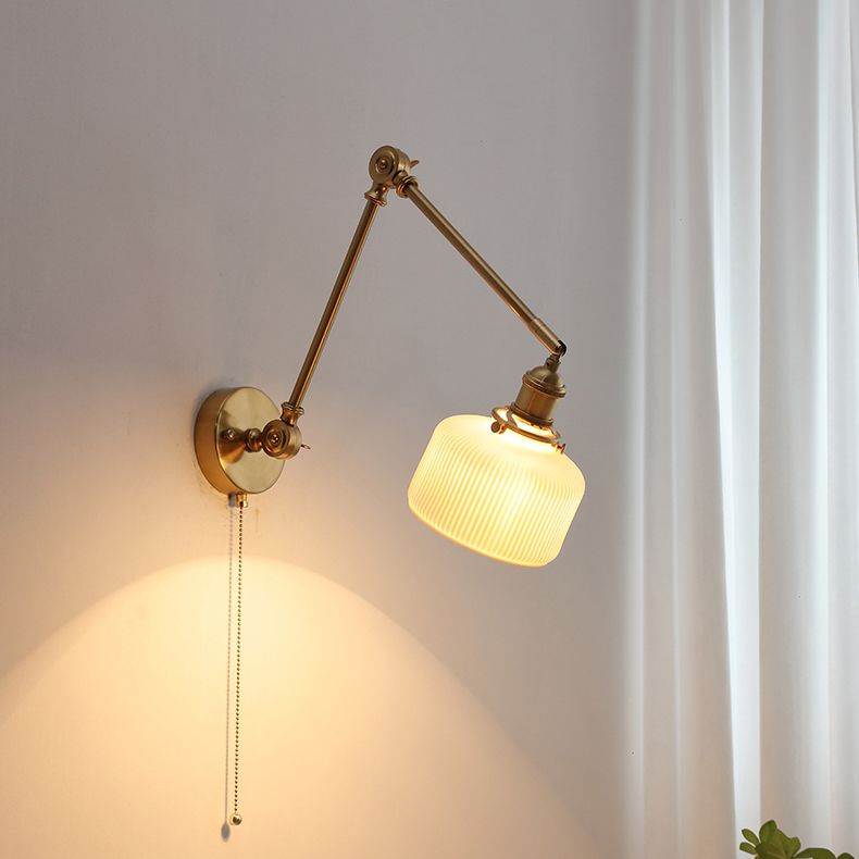 Carins Moderne Design Wandlamp Trommel Keramiek Metaal Verstelbaar Wit Slaapkamer/Woonkamer