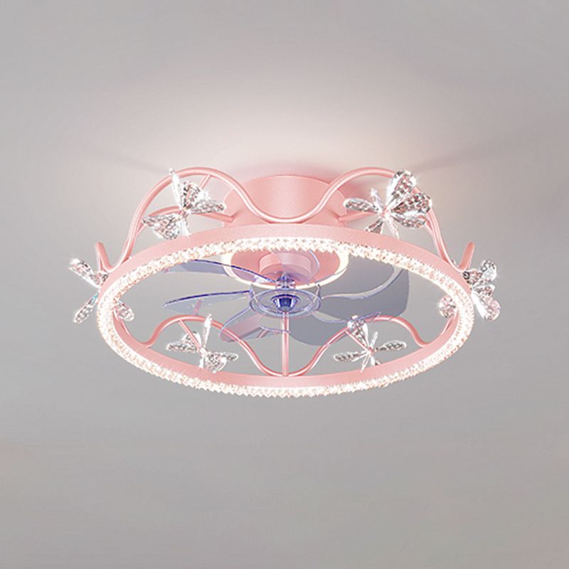 Minori Decoratief Design LED Plafondventilator met Lamp Sneeuwvlok Metaal Zwart-Goud/Blauw/Roze/Goud Woonkamer/Eetkamer