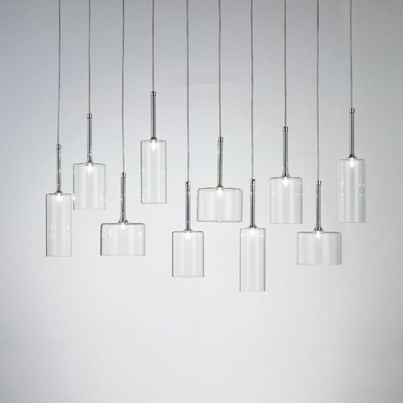 Hailie Moderne Design LED Hanglamp Glas Rood Grijs Woonkamer