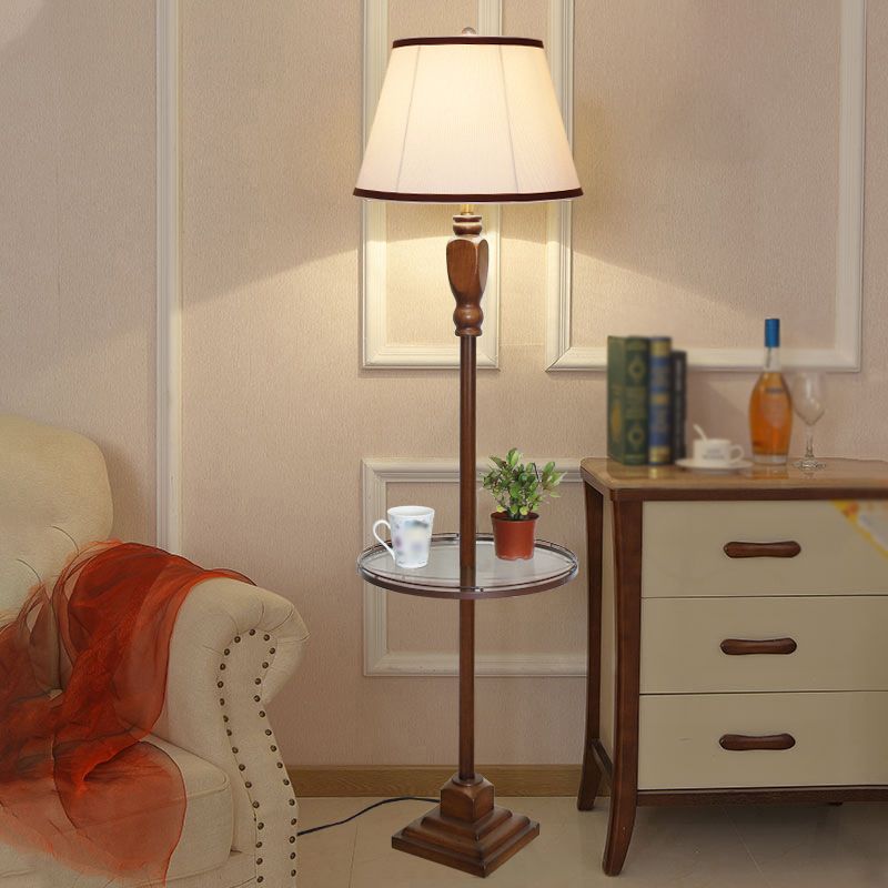 Eryn Design LED Vloerlamp Metaal/Stof Beige/Khaki Slaap/Woon/Eetkamer