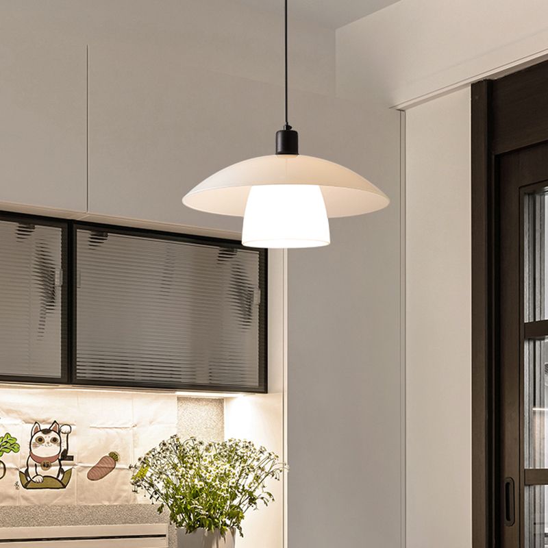 Carins Moderne LED Hanglamp Kap Metaal/Glas Wit Slaap/Woon/Eetkamer