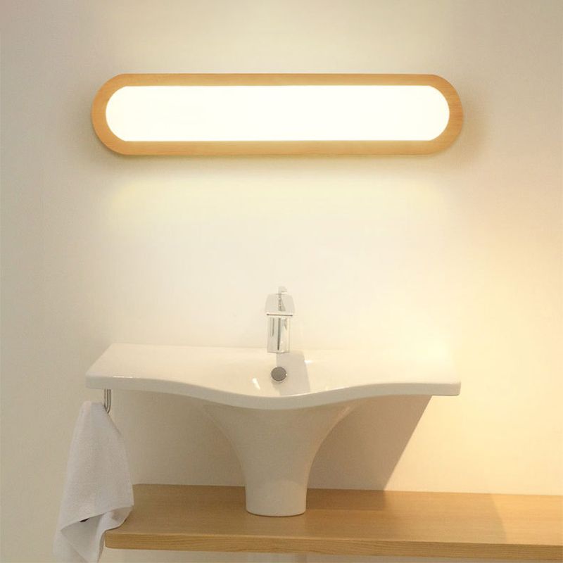 Ozawa Rechthoekige Energiebesparende Langwerpige Wandlamp Hout/Acryl Slaapkamer/Eetkamer/Woonkamer