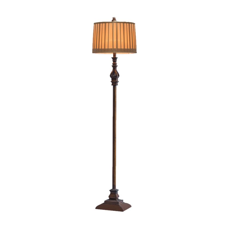 Eryn Vintage Design Staande Vloerlamp Hars/Stof Bruin Slaapkamer/Woonkamer