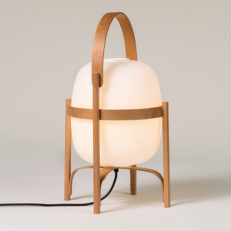 Ozawa Moderne Design LED Lantaarn Vloerlamp Houten/Glazen Slaapkamer/Woonkamer