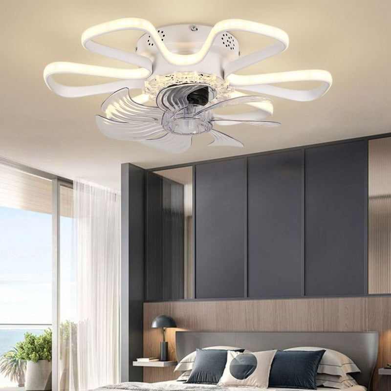 Hana Design Bloem Plafondventilator met LampMetaal/Acryl Zwart/Wit/Goud Slaap/Woon/Eetkamer