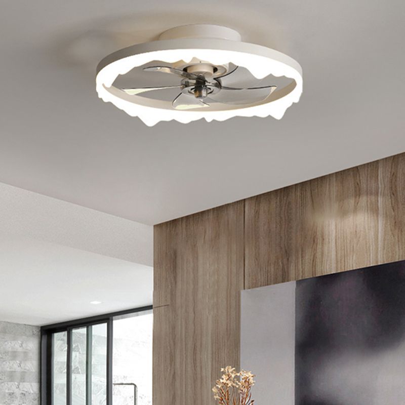 Herbert Moderne Design LED Plafondventilator met Lamp Metaal Zwart/Wit Woonkamer/Eetkamer