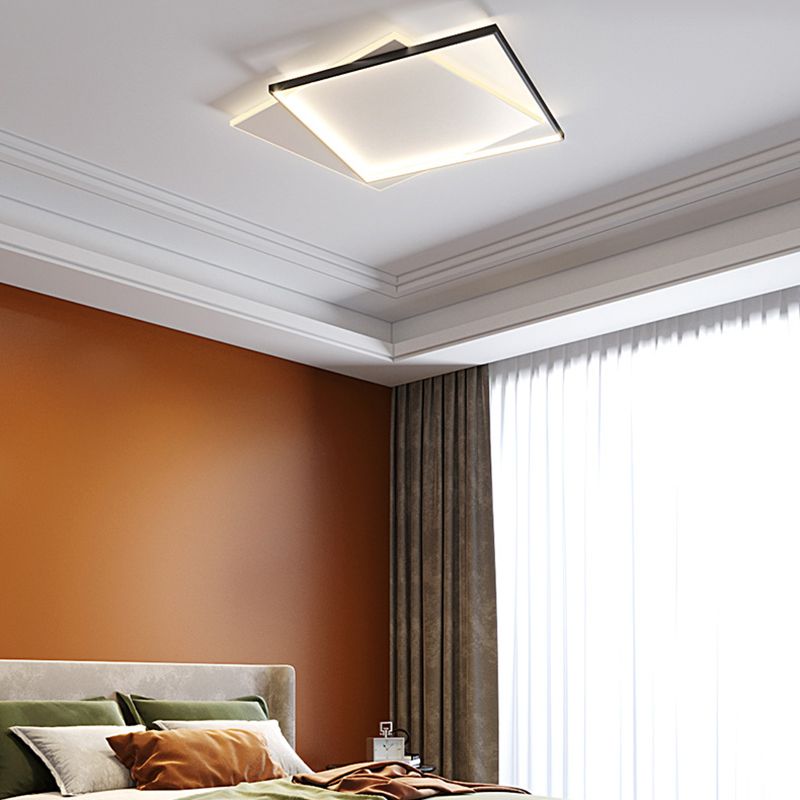 Quinn Moderne LED Plafondlamp Zwart/Wit Metaal/Acryl Slaapkamer