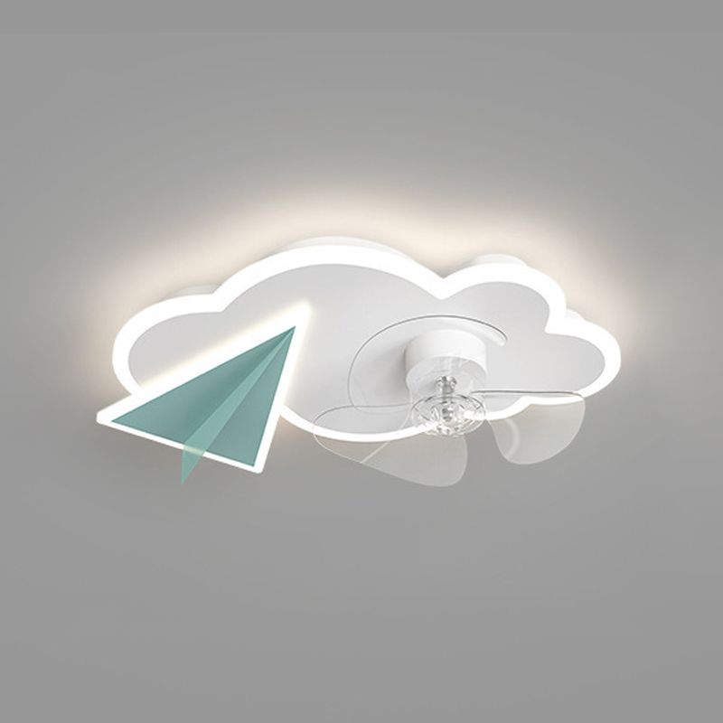 Minori Design Plafondventilator met Lamp Metaal/Acryl Blauw/Roze Slaap/Woon/Eetkamer