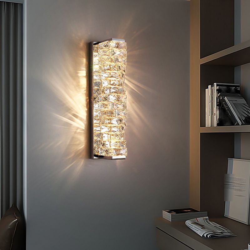 Kristy Moderne Kubusvormig LED Wandlamp Metaal/Crystal Goud/Chroom Woonkamer