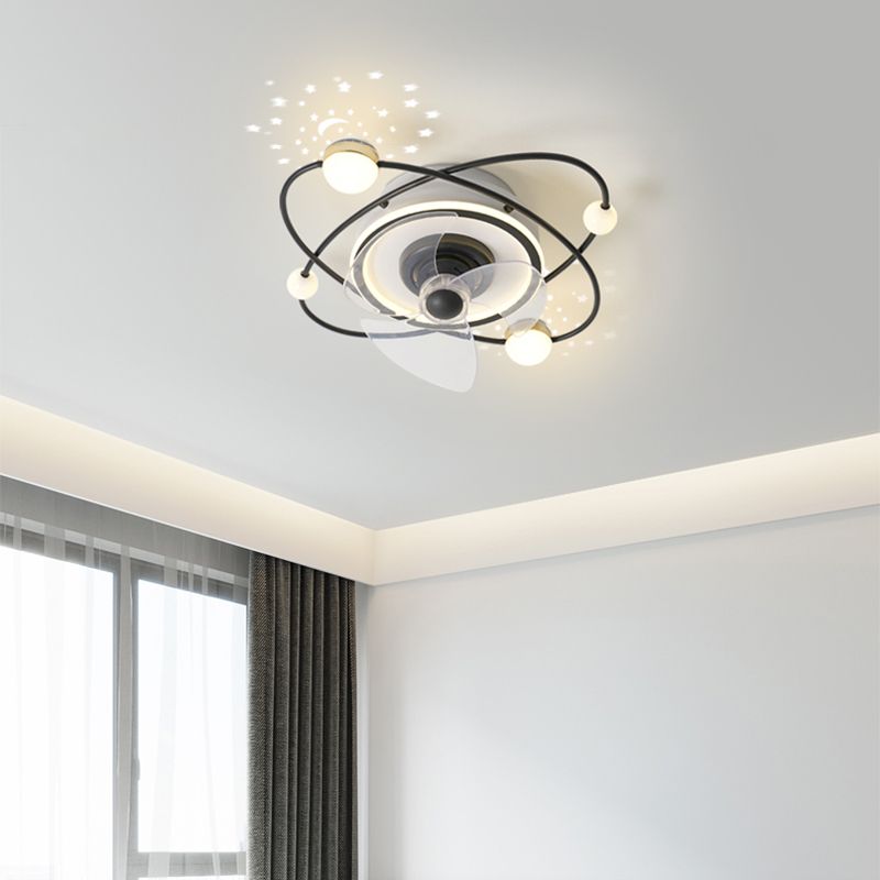 Madina Design LED Plafondventilator met Lamp Metaal/Acryl Zwart/Goud Sterrenhemel Woonkamer/Eetkamer