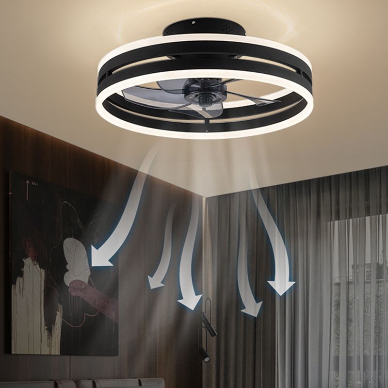 Alessio Design LED Plafondventilator met Lamp Metaal/Acryl Zwart/Wit Dubbellaags Woonkamer/Eetkamer