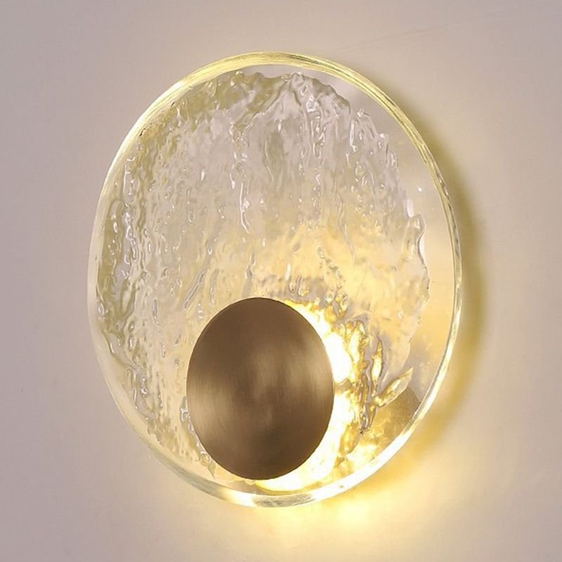 Kristy Design Ronde LED Wandlamp Metaal/Crystal Goud/Transparant Slaap/Woon/Badkamer