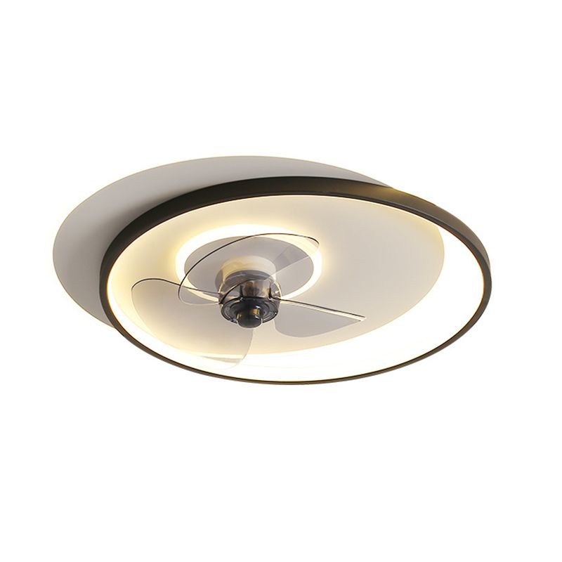 Quinn Design Ronde Fan LED Plafondventilator met Lamp Metaal/Acryl Wit/Zwart Slaap/Woon/Eetkamer