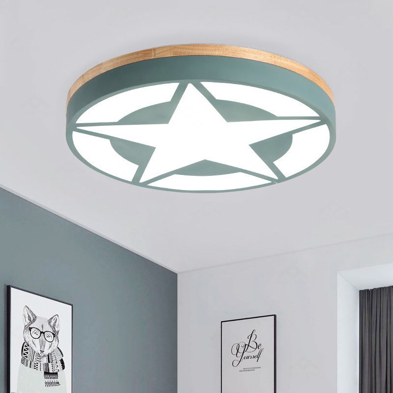 Quinn Moderne Design LED Plafondlamp Hout Acryl Woonkamer Keuken