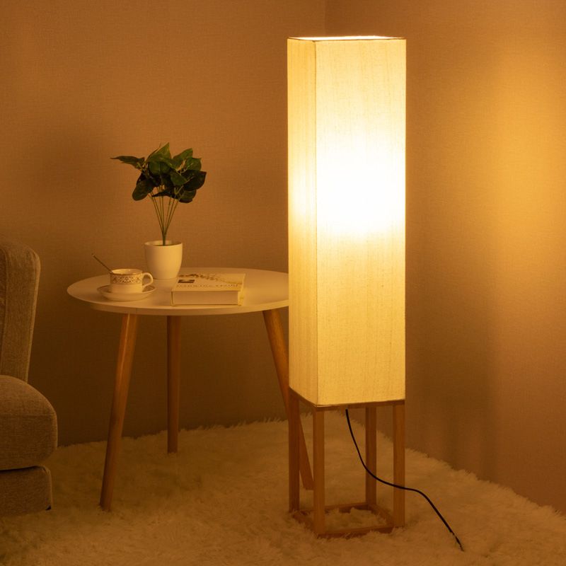 Ozawa Moderne Kubiek LED Vloerlamp Hout/Doek Hout Slaap/Woon/Eetkamer