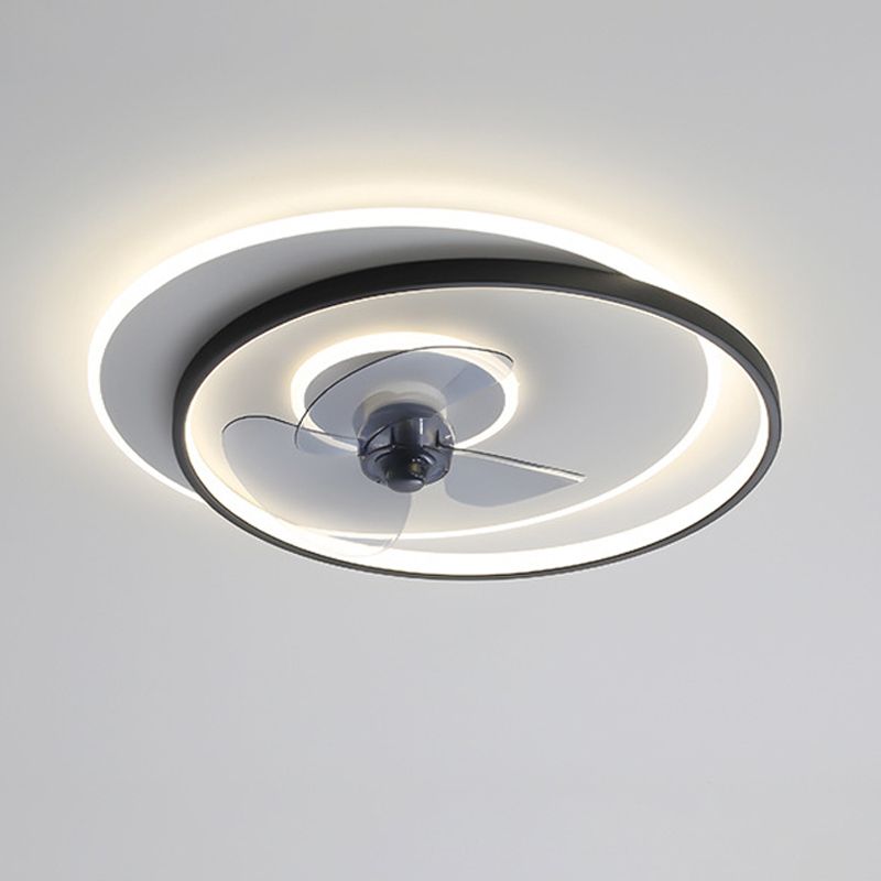 Quinn Design Ronde Fan LED Plafondventilator met Lamp Metaal/Acryl Wit/Zwart Slaap/Woon/Eetkamer