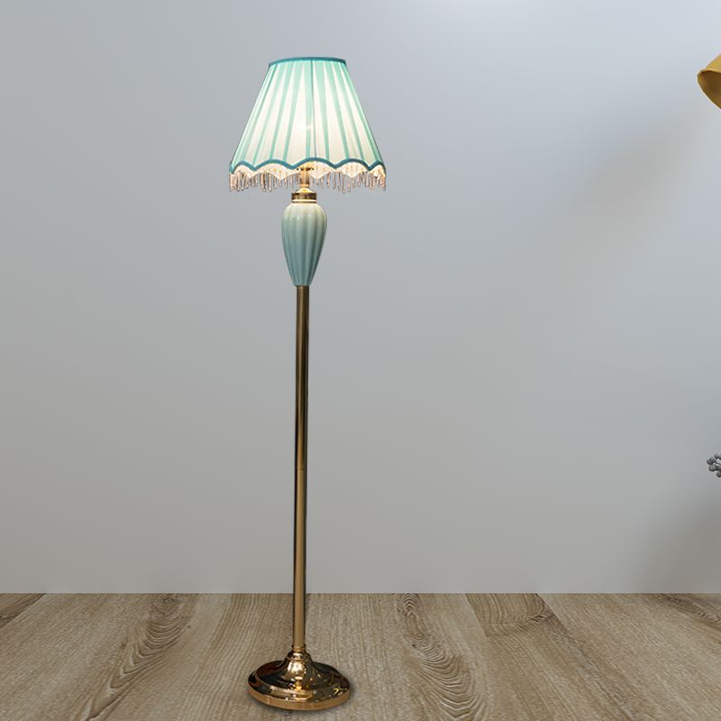 Eryn Design Vintage Vloerlamp Blauw/Roze Keramische Stoffen Slaapkamer/Woonkamer