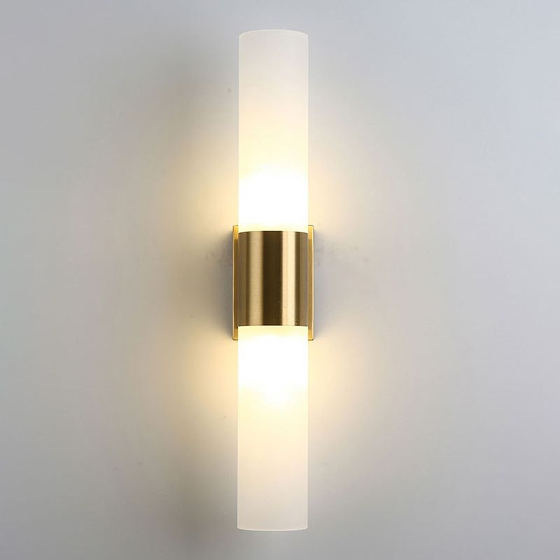 Leigh Moderne Cilinder LED Wandlamp Metaal/Glas Zwart/Goud Slaap/Woon/Badkamer