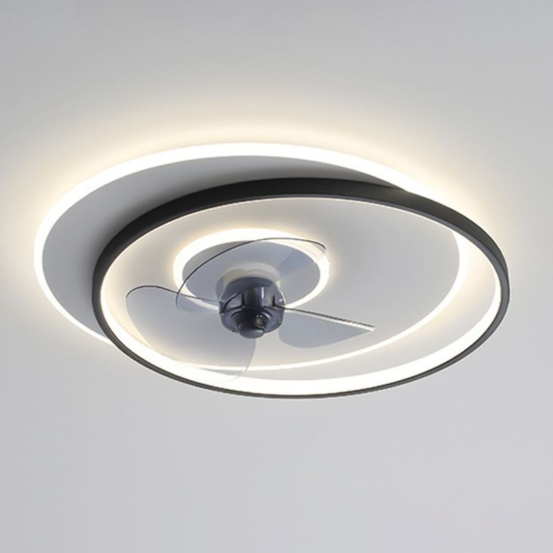 Arisha Moderne Design LED Plafondventilator met Lamp Metaal/Acryl Zwart/Wit Woonkamer/Eetkamer