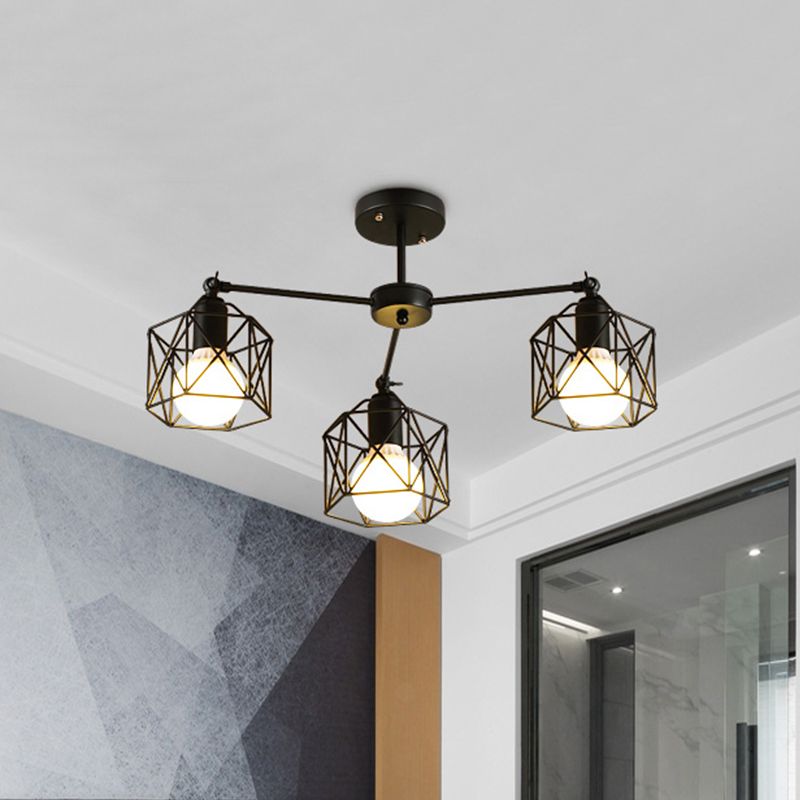 Herbert Design LED Plafondlamp Zwart Metaal Slaapkamer Woonkamer