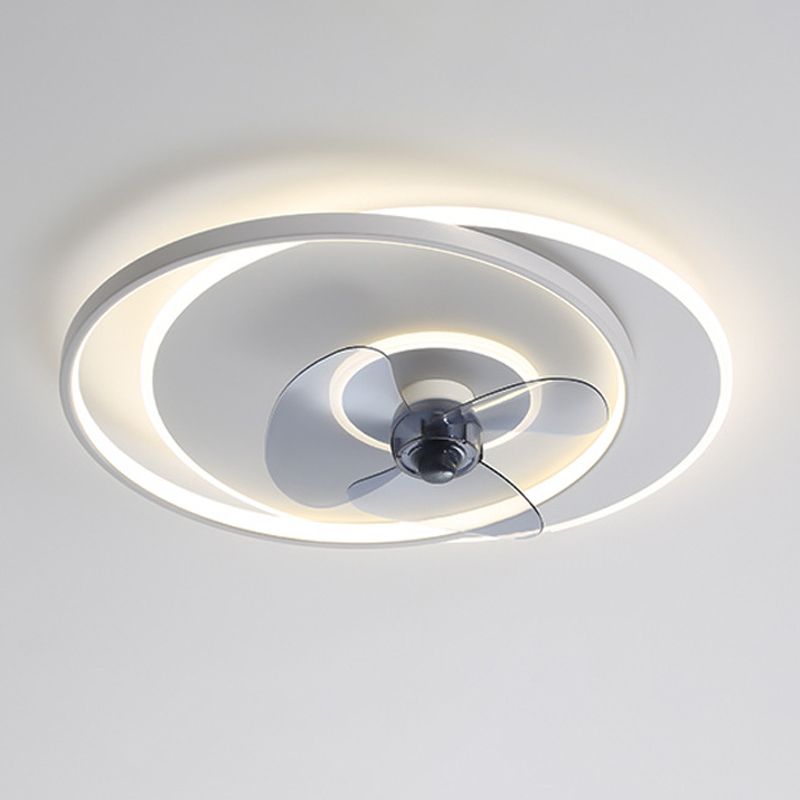 Quinn Design Ronde Fan LED Plafondventilator met Lamp Metaal/Acryl Wit/Zwart Slaap/Woon/Eetkamer