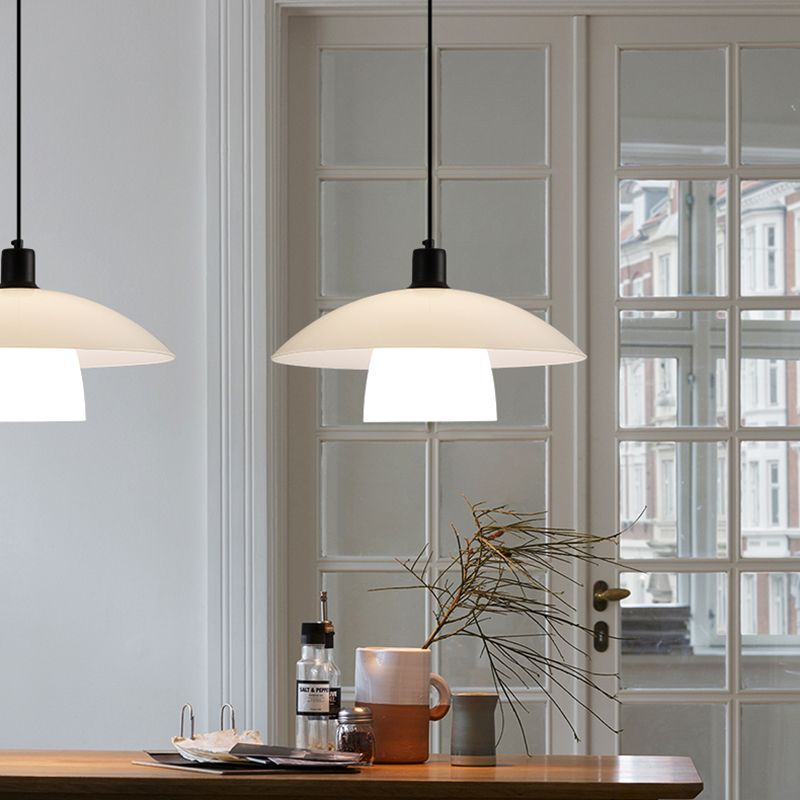 Carins Moderne LED Hanglamp Kap Metaal/Glas Wit Slaap/Woon/Eetkamer