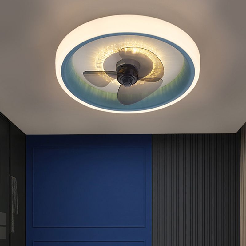 Morandi Moderne Ronde Plafondventilator met Lamp Acryl Wit/Zwart Slaap/Woon/Eetkamer