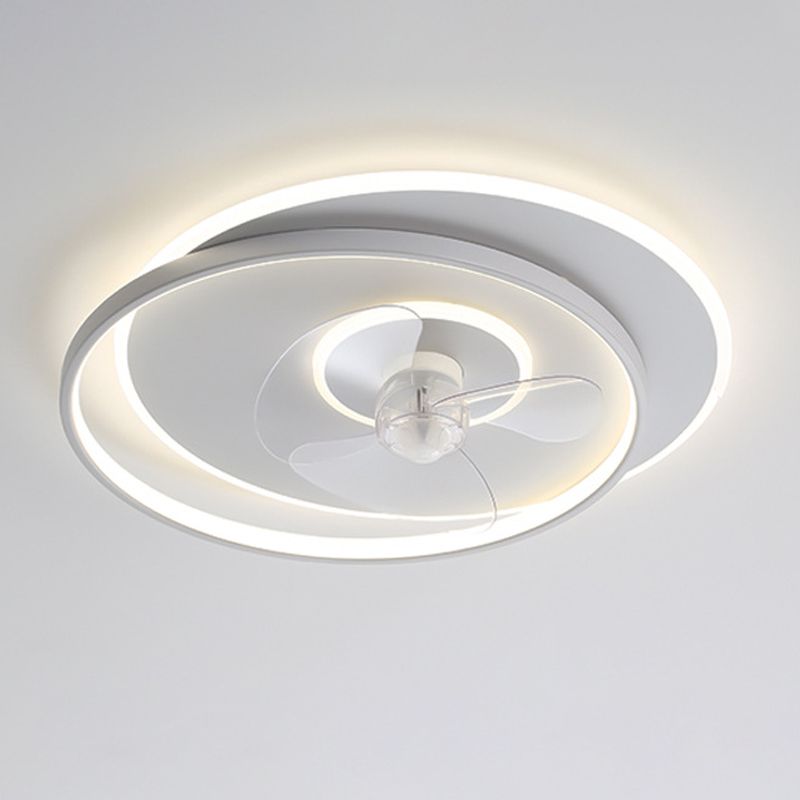 Quinn Design Ronde Fan LED Plafondventilator met Lamp Metaal/Acryl Wit/Zwart Slaap/Woon/Eetkamer