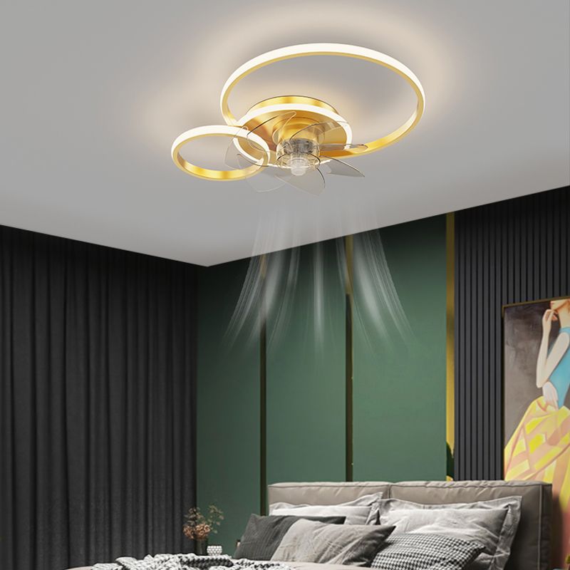 Arisha Moderne Design LED Plafondventilator met Lamp Metaal/Acryl Zwart/Goud Woonkamer/Eetkamer