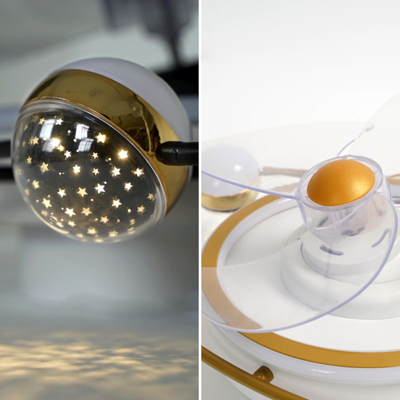 Madina Design LED Plafondventilator met Lamp Metaal/Acryl Zwart/Goud Sterrenhemel Woonkamer/Eetkamer