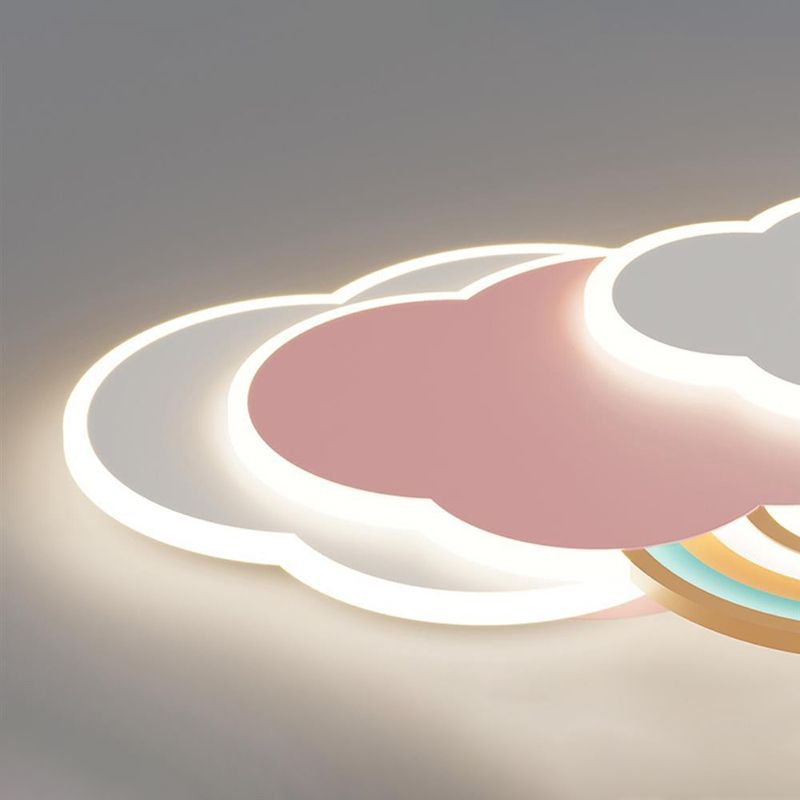 Minori Design Wolk/Regenboog LED Plafondlamp Metaal/Acryl Wit/Roze Slaap/Kinderkamer