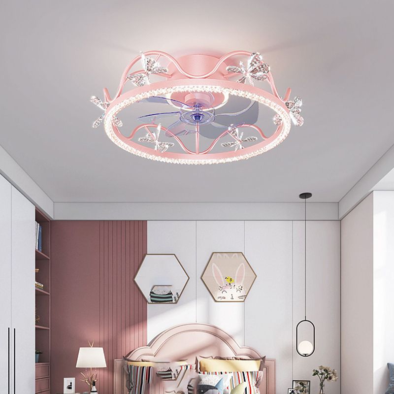 Minori Decoratief Design LED Plafondventilator met Lamp Sneeuwvlok Metaal Zwart-Goud/Blauw/Roze/Goud Woonkamer/Eetkamer