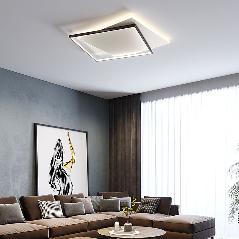 Quinn Moderne LED Plafondlamp Zwart/Wit Metaal/Acryl Slaapkamer