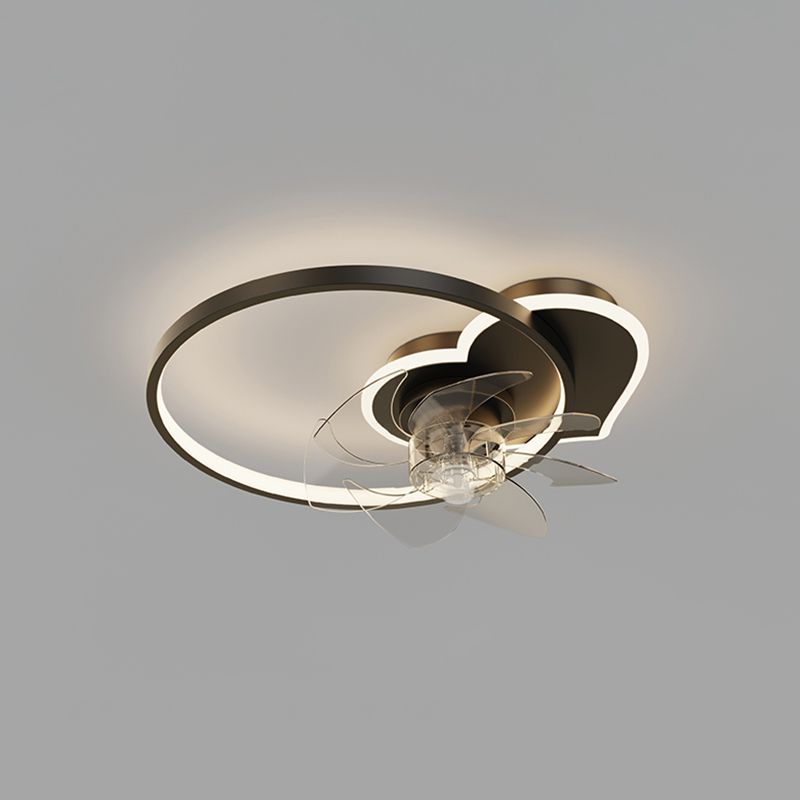 Arisha Moderne Design LED Plafondventilator met Lamp Metaal/Acryl Zwart/Goud Woonkamer/Eetkamer