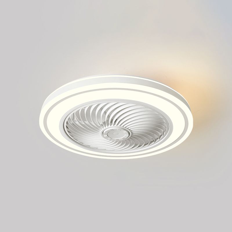 Quinn Moderne Ronde Plafondventilator met Lamp Metaal/Acryl Zwart/Wit/Groen/Roze/Goud