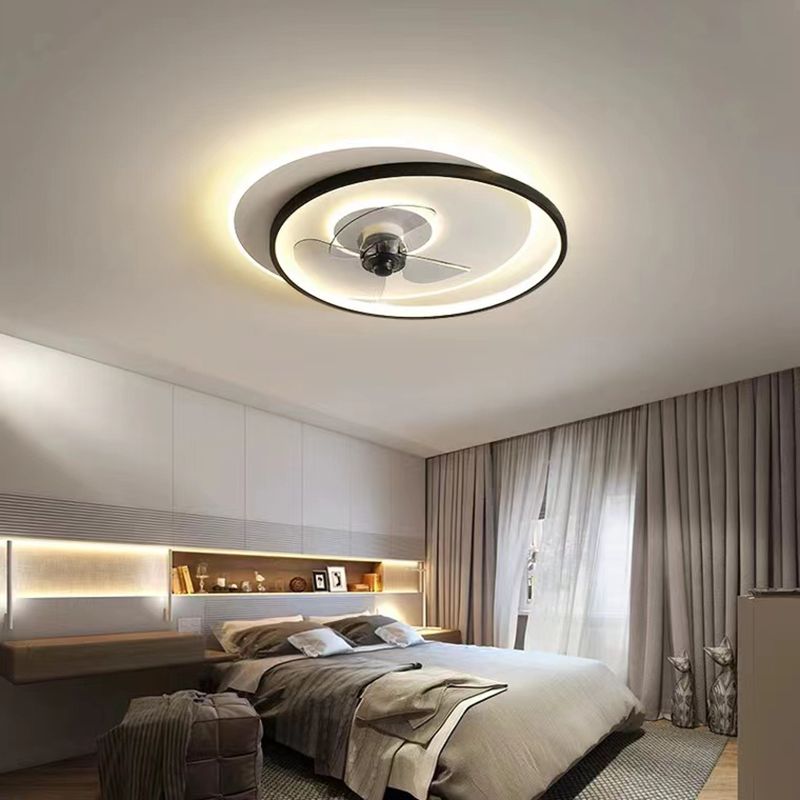 Arisha Moderne Design LED Plafondventilator met Lamp Metaal/Acryl Zwart/Wit Woonkamer/Eetkamer