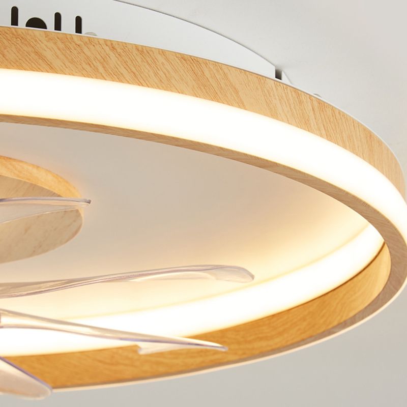 Ozawa Moderne Ovaal/Rond Fan LED Plafondventilator met Lamp Hout/Acryl Hout/Walnoot Slaap/Woon/Eetkamer
