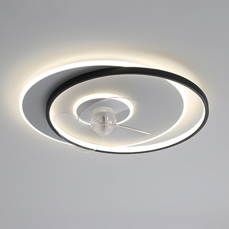 Quinn Design Ronde Fan LED Plafondventilator met Lamp Metaal/Acryl Wit/Zwart Slaap/Woon/Eetkamer