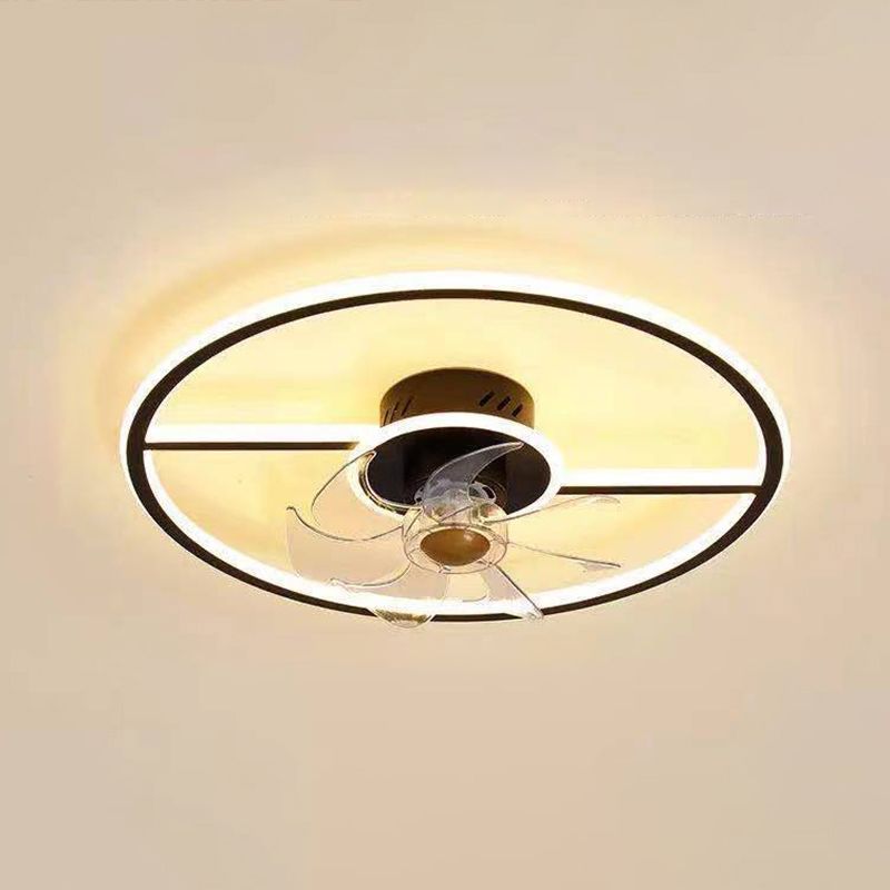 Lacey Design Ronde Plafondventilator met Lamp Metaal/Acryl Zwart/Wit/Goud Slaap/Woon/Eetkamer
