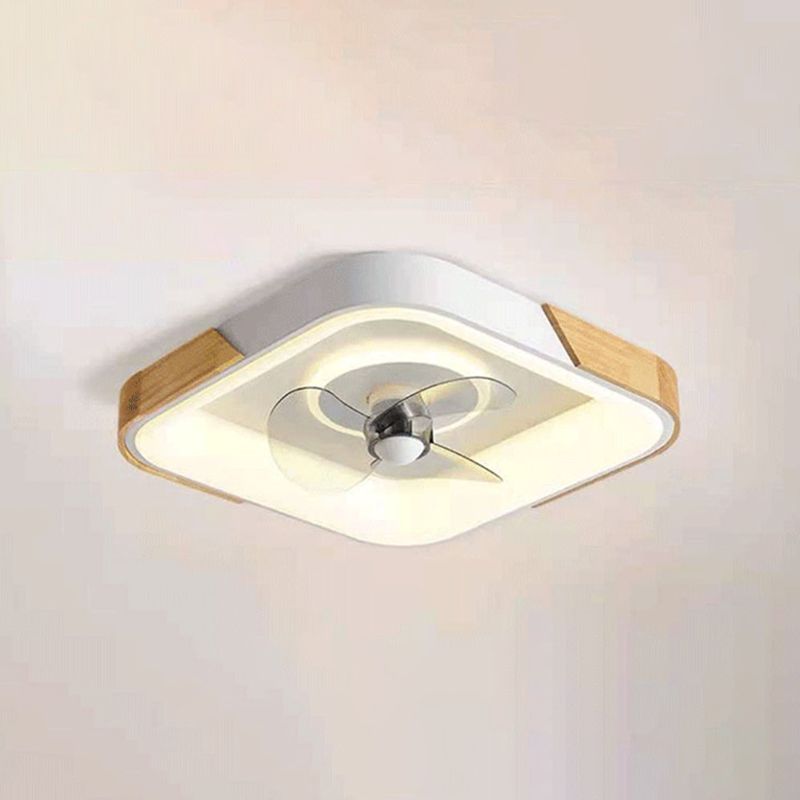 Ozawa Design Rond/Vierkant Plafondventilator met Lamp Metaal/Acryl Wit/Groen/Grijs Slaap/Woon/Eetkamer