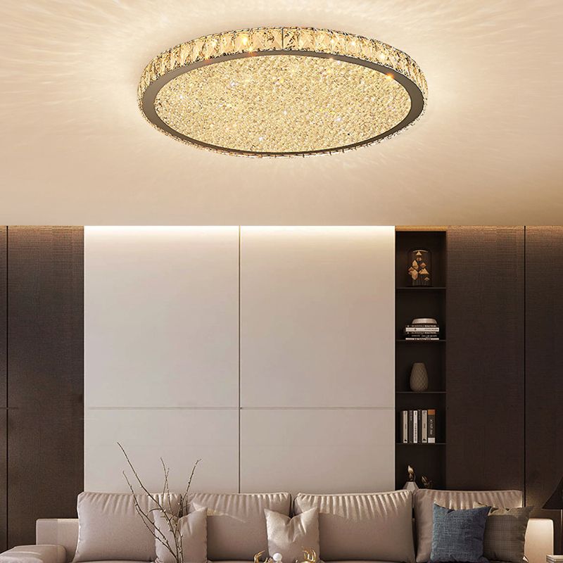 Kristy Luxe Rond Plafondlamp Amber Transparant Metaal Crystal Slaapkamer