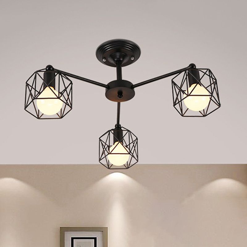 Herbert Design LED Plafondlamp Zwart Metaal Slaapkamer Woonkamer