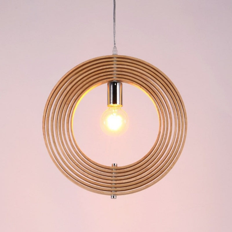 Muto Japanse LED Hanglampen Zwart/Goud Hout Slaapkamer/Bar