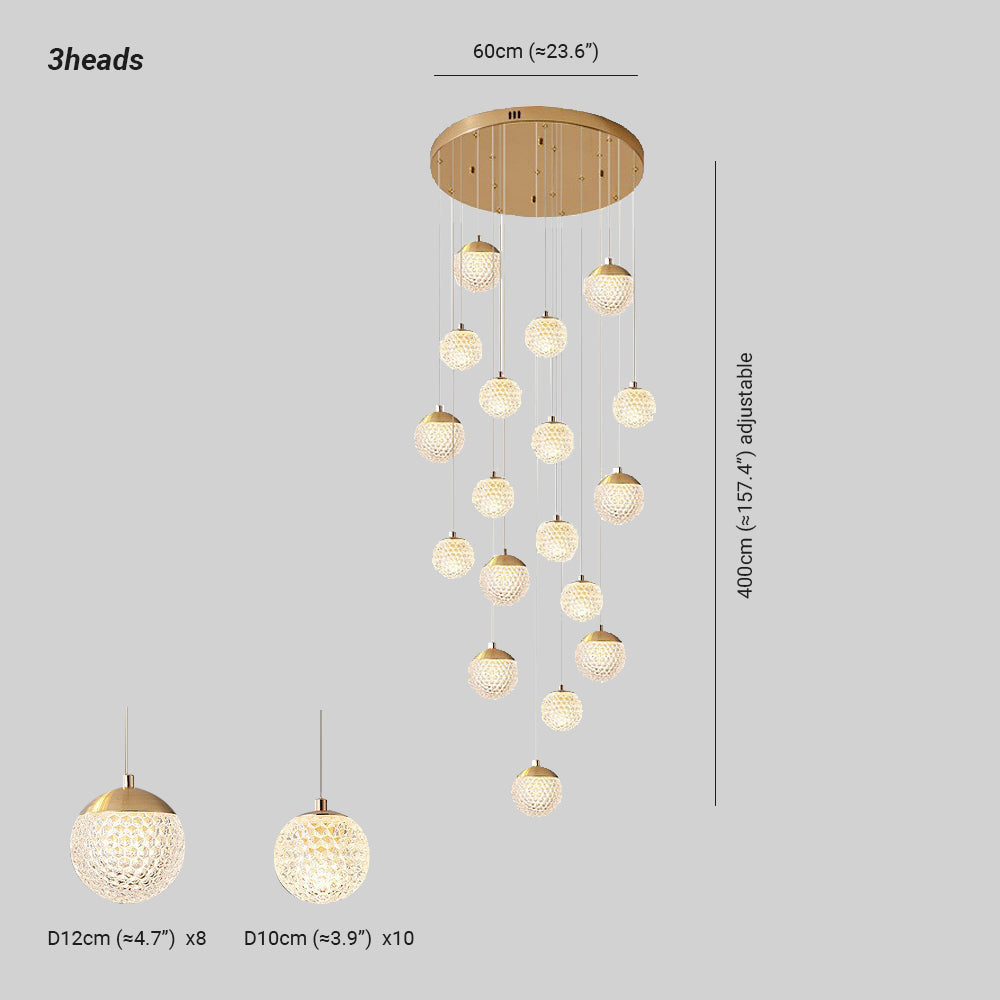 Jibril Moderne LED Kroonluchter Gouden Metaal Slaapkamer Woonkamer